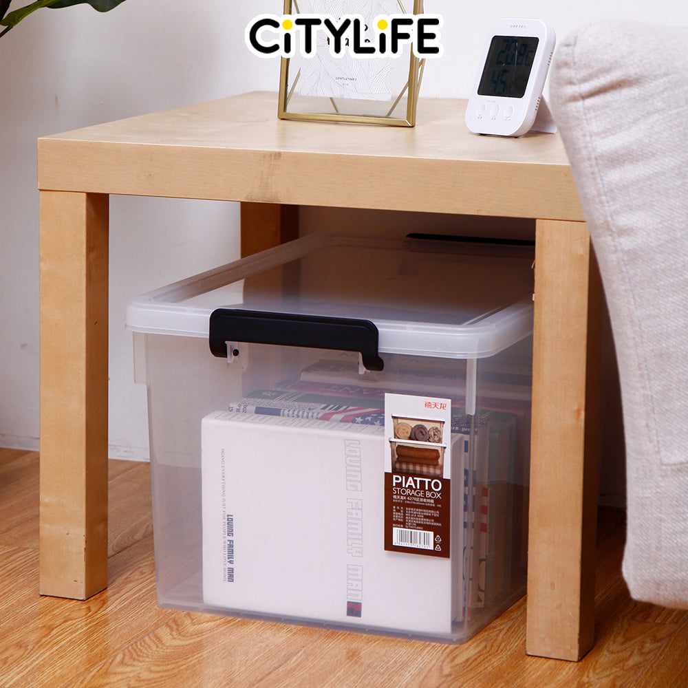 (BUNDLE OF 2) Citylife 45L PIATTO Transparent Organizer Stackable Storage Container Box X-6270