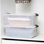 (Bundle of 2) Citylife 29L Transparent Container Box Underbed Stackable Storage X-6342