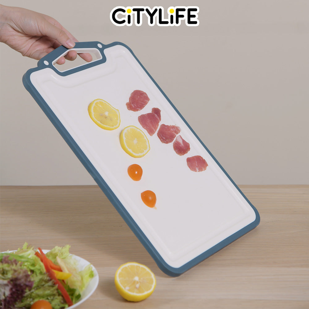 (BUNDLE OF 2) - Citylife Anti-bacterial Non-slip Kitchen Meat Fruit Vegetable Chopping Board Food Chopping Board KB-715455