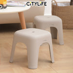 (Bundle of 2) Citylife Foot Stool Sturdy Stackable Bathroom Kitchen Sitting Foot Stool - (Hold Up To 100kg) D-2127