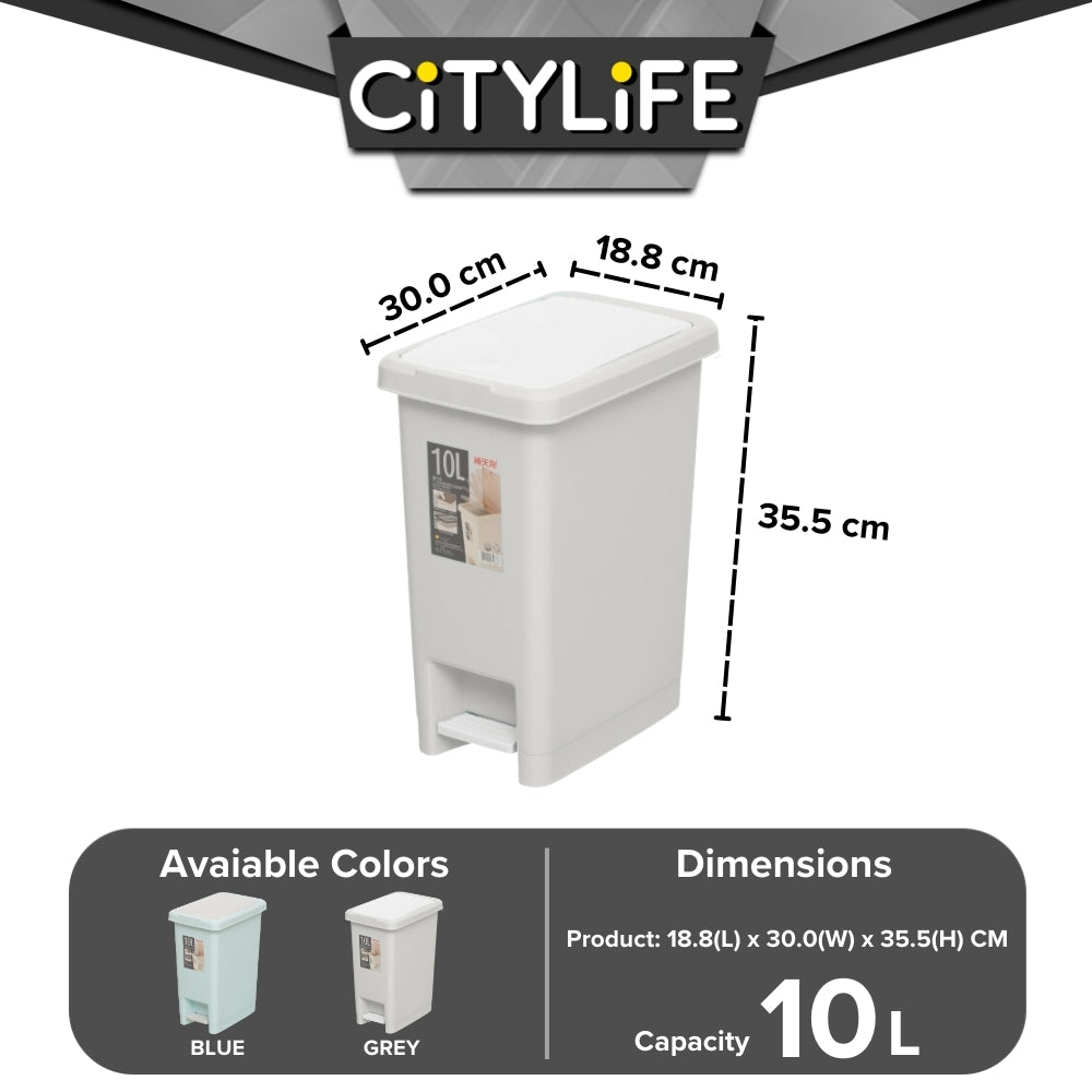 Citylife 10L Rubbish Bin Waste bin dustbin Trash Bins Garbage Bin Kitchen Bin  T-3068