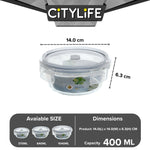 (Bundle of 2) Citylife Air-tight Glass Lunch Box Oven Microwave Glass Food Container Bento Box H-84878889