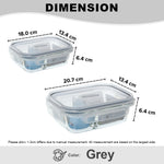 (Gift Pack Bundle) Citylife Air-tight Glass Lunch Box Oven Microwave Glass Food Container Bento Box W Divider H-849091