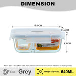 (Bundle of 2) Citylife Air-tight Glass Lunch Box Oven Microwave Glass Food Container Bento Box With Divider H-849091