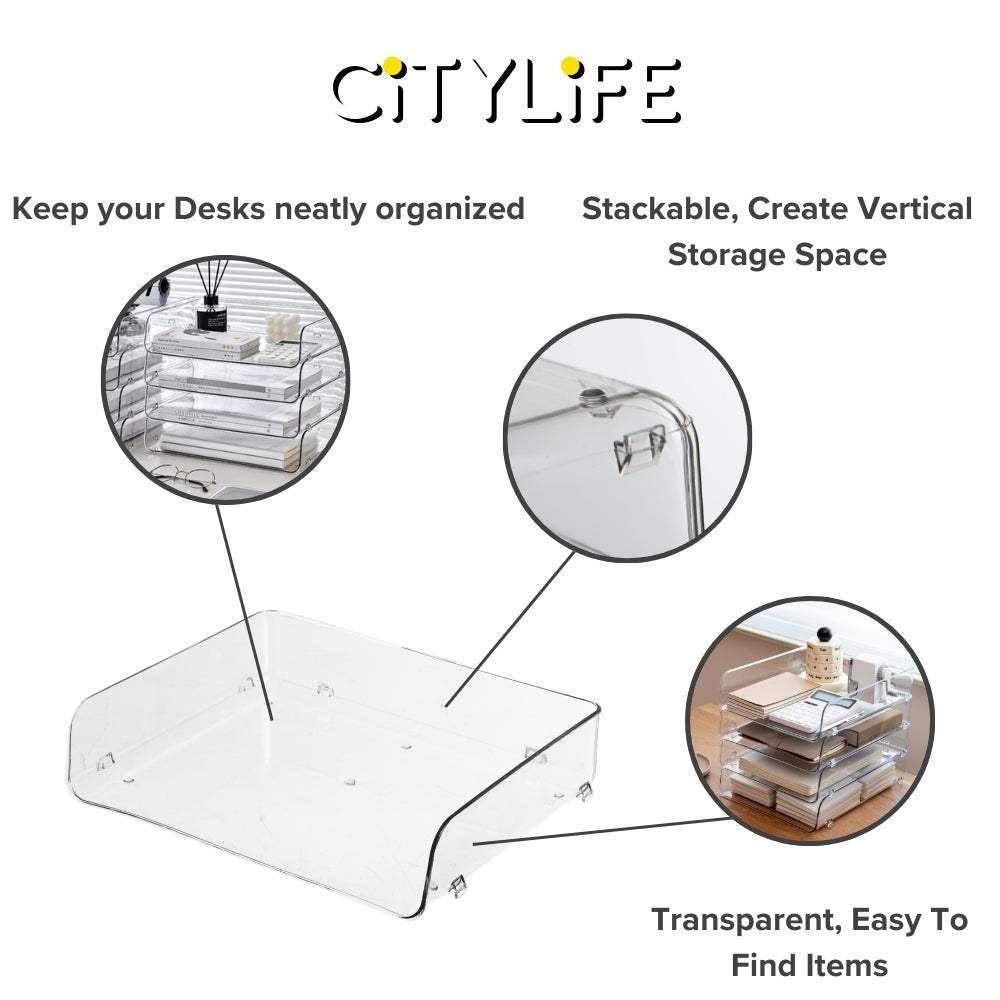 Citylife Acrylic Stackable Desktop Organiser Makeup Box Skincare Cosmetics Storage Box J-867071