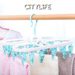 Citylife 12 / 24 Clothes Peg Hanger Foldable Laundry Hanging Clips Multi Pegs Rack J-870607
