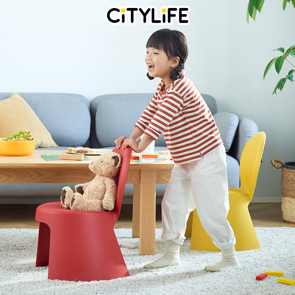 Citylife Sturdy Stackable Kids or Adults Stool Chair with Backrest - (Hold Up To 120kg) D-2123