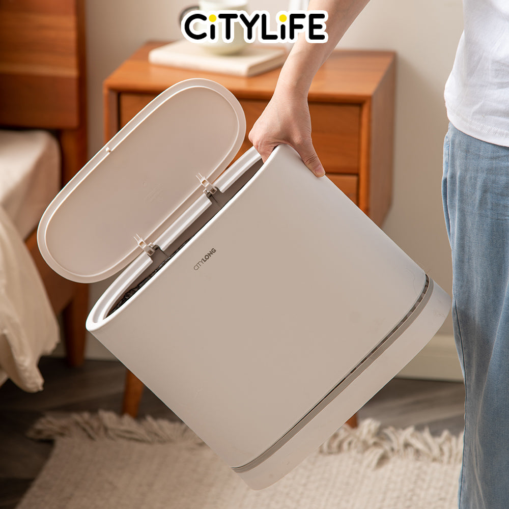 Citylife 11.5L Bathroom Dustbin Kitchen Hand Press Trash Bin Garbage Bin Rubbish Bin T-30282931