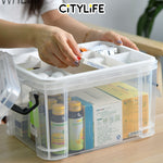 Citylife 8L Handheld Medicine Stackable Storage Container Box First Aid Box Tool Box storage box X-6173