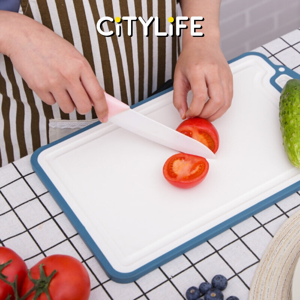 (BUNDLE OF 2) - Citylife Anti-bacterial Non-slip Kitchen Meat Fruit Vegetable Chopping Board Food Chopping Board KB-715455