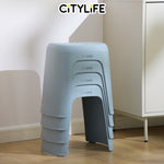 (Bundle of 2) Citylife Foot Stool Sturdy Stackable Bathroom Kitchen Sitting Foot Stool - (Hold Up To 120kg) D-2126