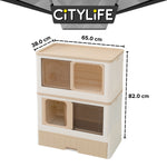 Citylife Fully enclosed toilet anti-splash Double Layer Extra Large Foldable Cat Litter Box with Tray MSP-0074