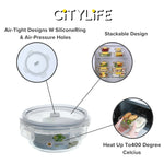 (Bundle of 2) Citylife Air-tight Glass Lunch Box Oven Microwave Glass Food Container Bento Box H-84878889