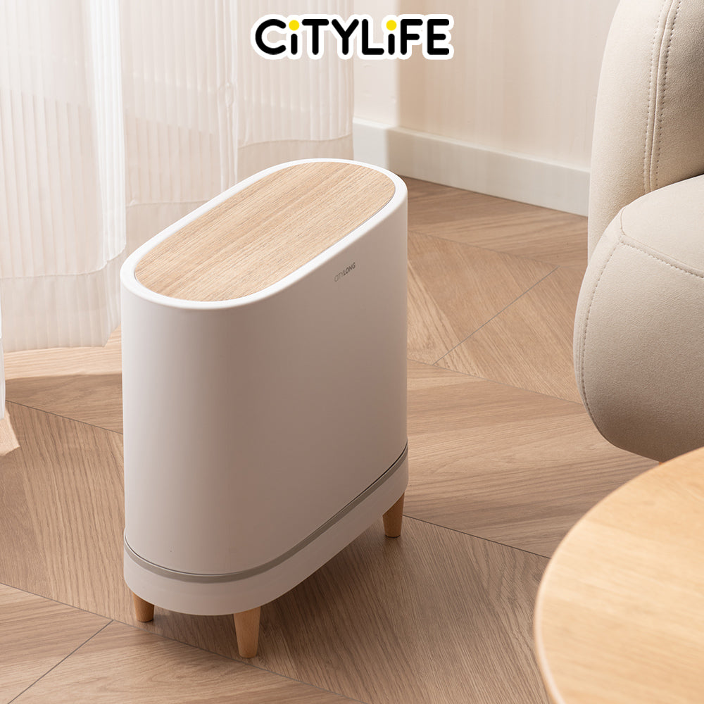 Citylife 11.5L Bathroom Dustbin Kitchen Hand Press Trash Bin Garbage Bin Rubbish Bin T-30282931