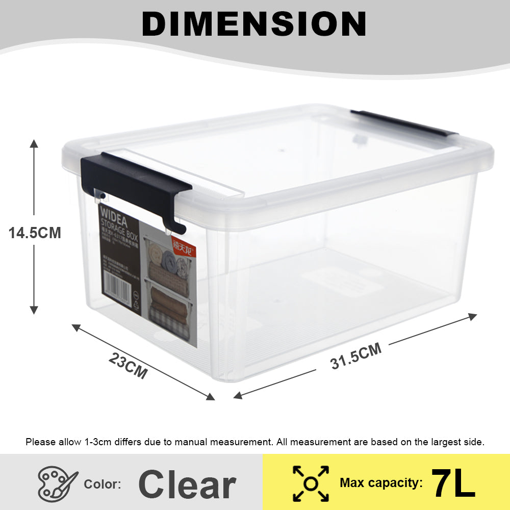 (BUNDLE OF 2) Citylife 7L Widea Transparent Storage Box Stackable Storage Mini Container Box - M X-6318