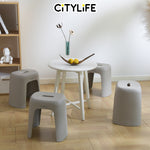 (Bundle of 2) Citylife Foot Stool Sturdy Stackable Bathroom Kitchen Sitting Foot Stool - (Hold Up To 120kg) D-2126