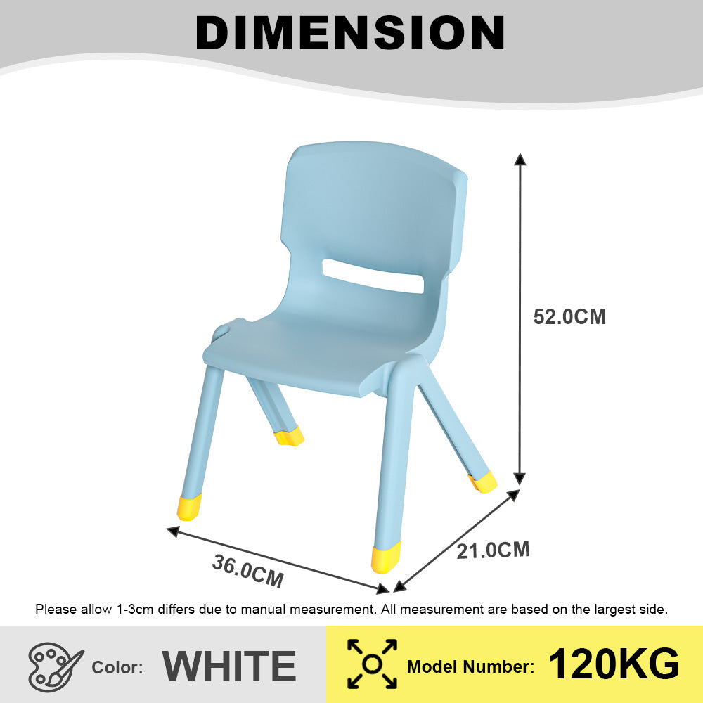 Citylife Sturdy Stackable Kids or Adults Stool Chair with Backrest - (Hold Up To 120kg) D-2019