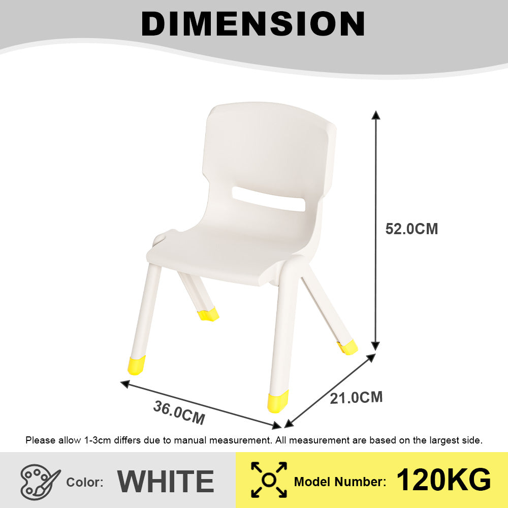 Citylife Sturdy Stackable Kids or Adults Stool Chair with Backrest - (Hold Up To 120kg) D-2019