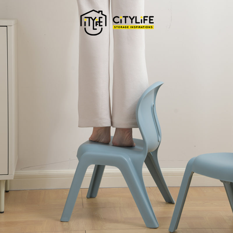 Citylife Sturdy Stackable Kids or Adults Stool Chair with Backrest Hold Up To 80kg D-2125