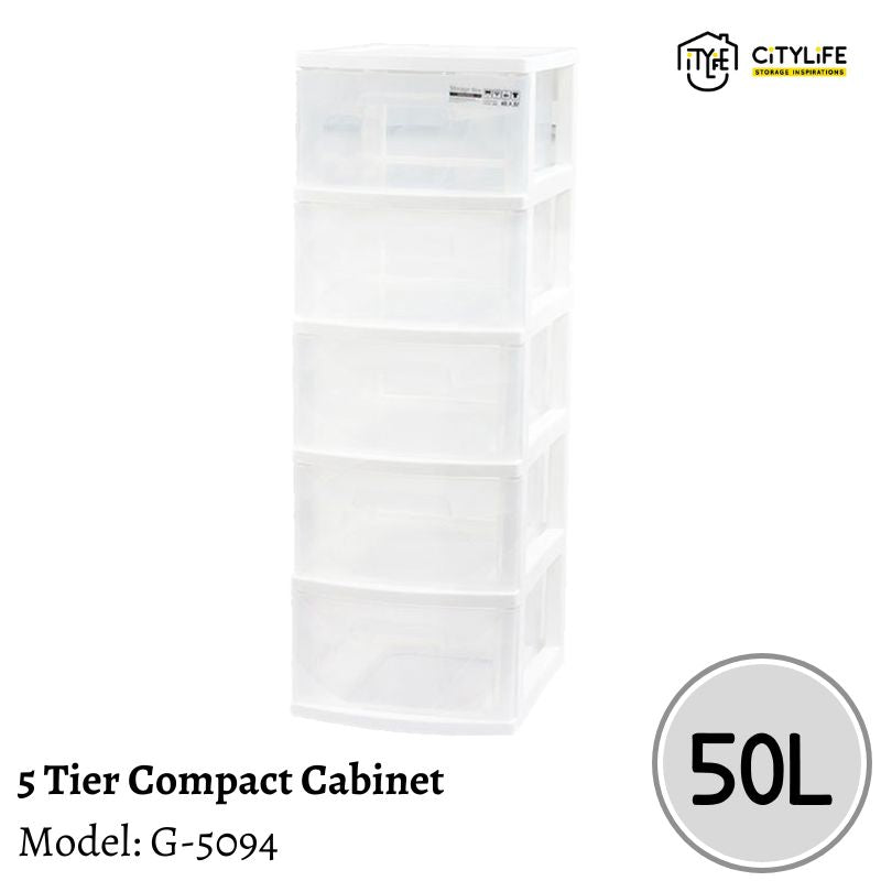 Citylife 50L 5 Tier Drawers Multi-Purpose Compact Cabinet W/O Wheels G-5094