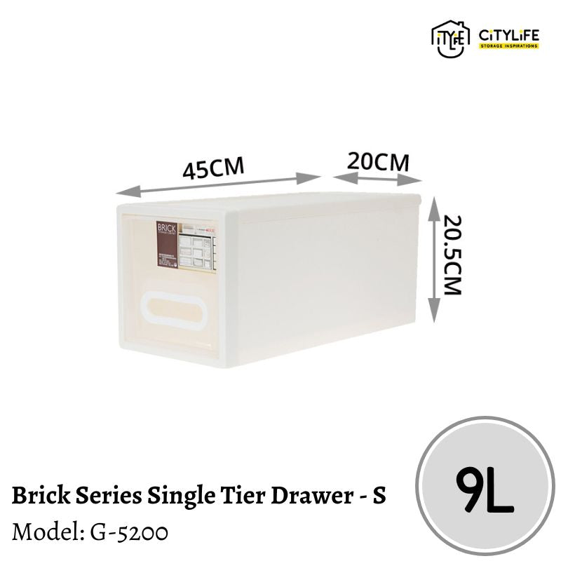Citylife 9L Multi-Purpose Wardrobe Stackable Brick Single Tier Storage Drawer Organizer - S G-5200