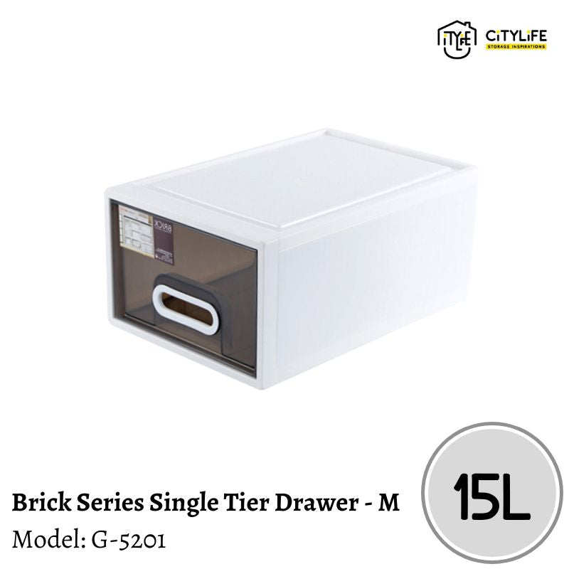 Citylife 15L Multi-Purpose Wardrobe Stackable Brick Single Tier Storage Drawer Organizer - M G-5201
