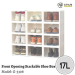 Citylife 17L Stackable Shoes Sneakers Single Tier Front Opening Shoe Storage Box G-5308