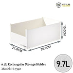 Citylife 1.2L to 9.7L Multi-Purpose Rectangular Storage Holder for Desk Cupboard Pantry with Multiple Sizes H-7334-40 WHITE