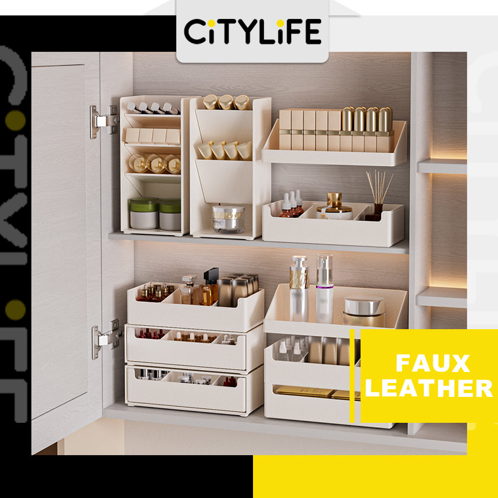 Citylife Cabinet Storage Box Make Up Organizer Container Bathroom Stackable Mirror Skincare Acrylic Makeup Cosmetic Organiser H-7355/62