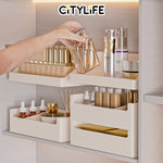 Citylife Cabinet Storage Box Make Up Organizer Container Bathroom Stackable Mirror Skincare Acrylic Makeup Cosmetic Organiser H-7355/62