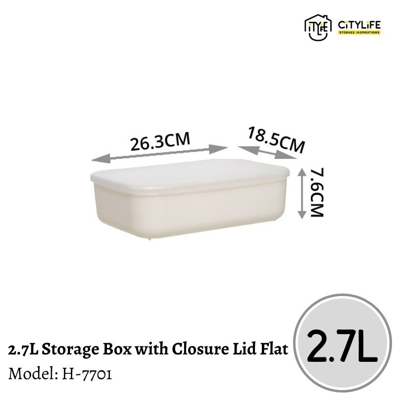 (Bundle of 2) Citylife 2.7L Multi-Purpose Desk Wardrobe Sleek Storage Container with Closure Lid - XS H-7701