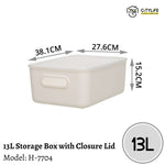 (Bundle of 2) Citylife 13L Multi-Purpose Desk Wardrobe Sleek Storage Container with Closure Lid - M H-7704