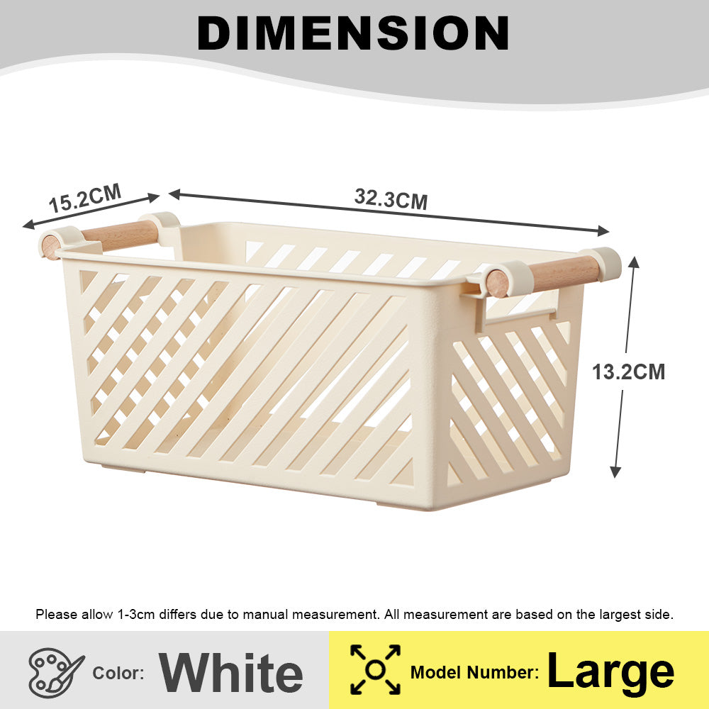 (Bundle of 2) Citylife Stackable Storage Box Crate Storage Basket Open Top Table Decorative Tray Organizer H-8018889