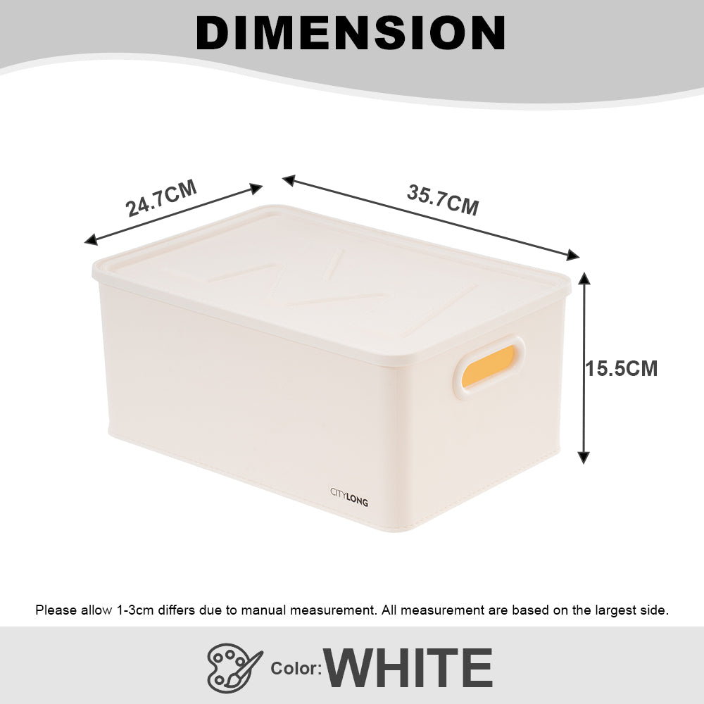 Citylife Organisers Storage Boxes White Storage Box Stackable With Cover Home Organizer Plastic Container H-80321/24