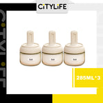 (Bundle of 3) Citylife 285ml Spice Jars Kitchen Glass Bottle Condiment Container Glass Spice Seasoning Jars with Retractable Spoon H-80338