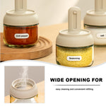 (Bundle of 3) Citylife 285ml Spice Jars Kitchen Glass Bottle Condiment Container Glass Spice Seasoning Jars with Retractable Spoon H-80338