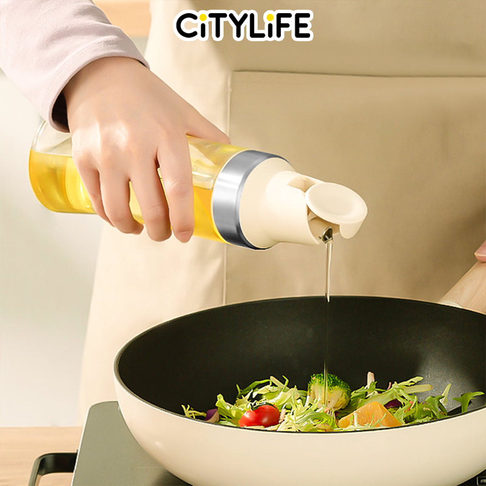 Citylife 500/695 ML Oil Dispenser Bottle Glass Leakproof Kitchen Automatic Condiment Dispenser Olive Oil Container H-9458