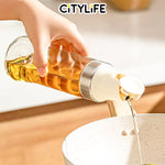 Citylife 500/695 ML Oil Dispenser Bottle Glass Leakproof Kitchen Automatic Condiment Dispenser Olive Oil Container H-9458