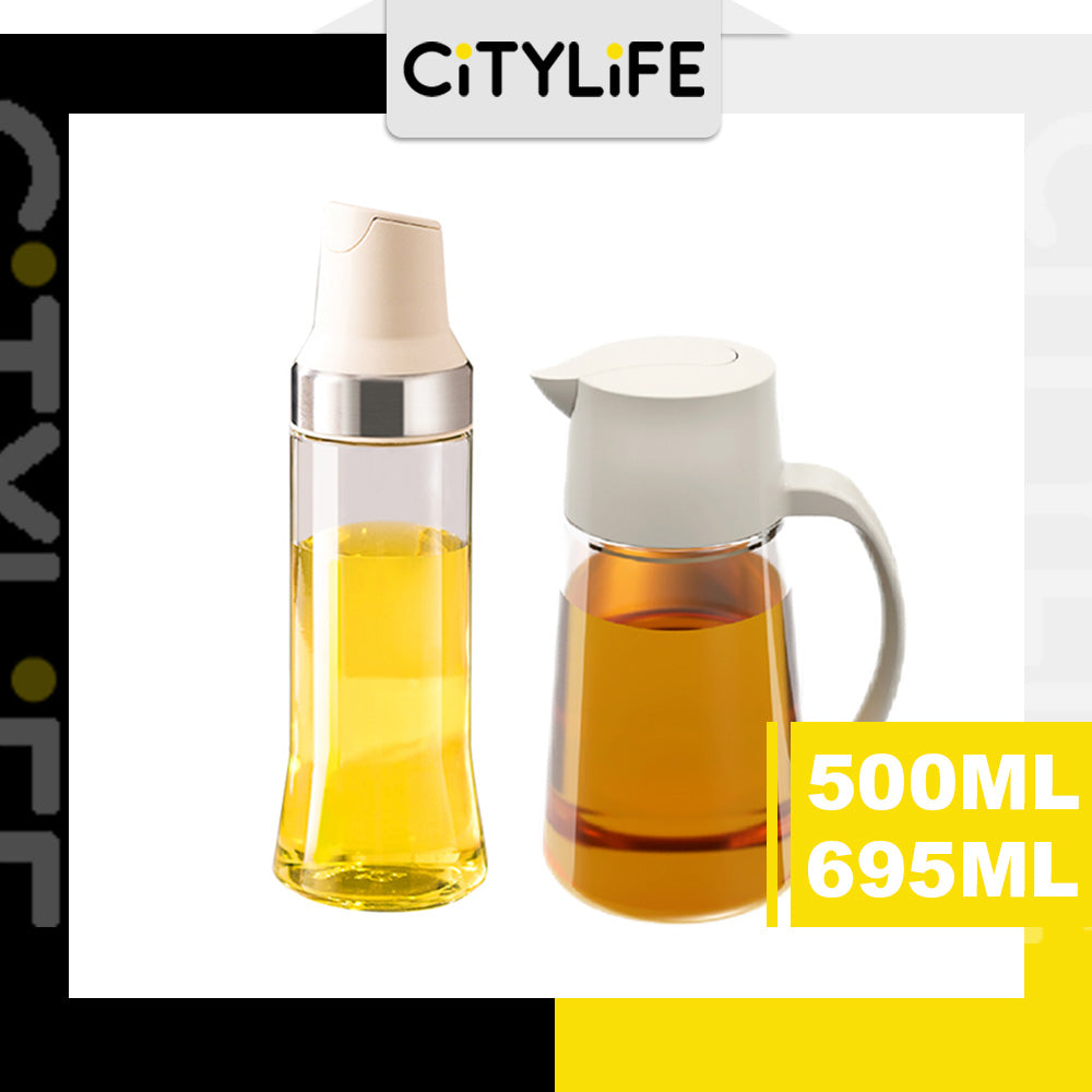 Citylife 500/695 ML Oil Dispenser Bottle Glass Leakproof Kitchen Automatic Condiment Dispenser Olive Oil Container H-9458