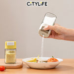 Citylife 100/160ML Press-Type Quantitative Salt Shaker Each Press 0.5g Seasoning Container Glass Household Quantitative Salt Bottle H-9459