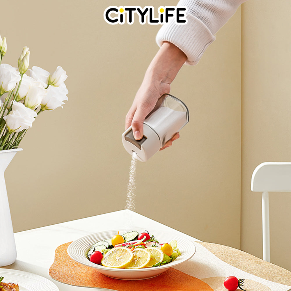 Citylife 100/160ML Press-Type Quantitative Salt Shaker Each Press 0.5g Seasoning Container Glass Household Quantitative Salt Bottle H-9459