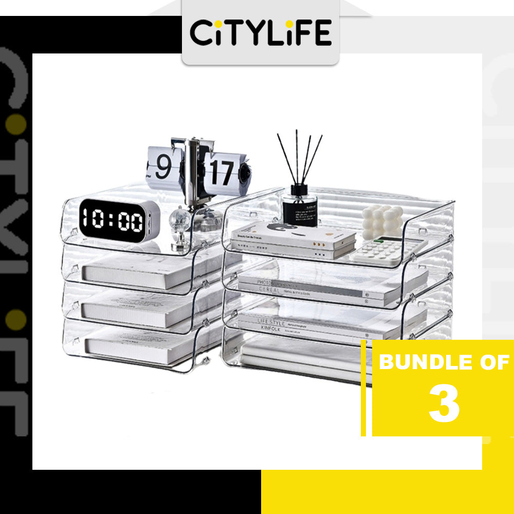 Citylife Acrylic Stackable Desktop Organiser Makeup Box Skincare Cosmetics Storage Box J-867071