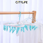 Citylife 12 / 24 Clothes Peg Hanger Foldable Laundry Hanging Clips Multi Pegs Rack J-870607