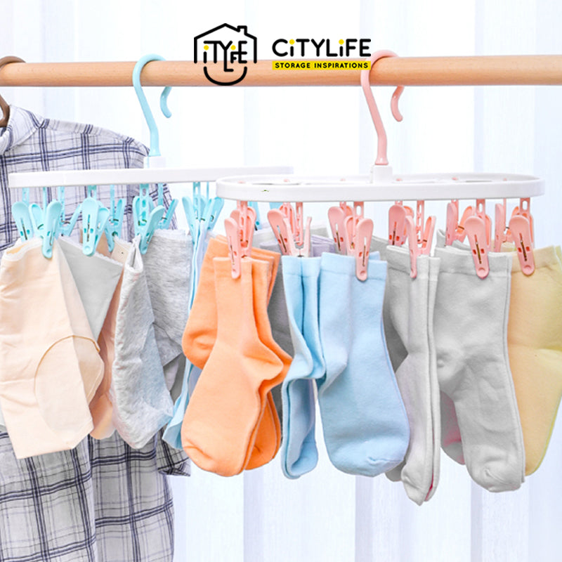 Citylife 24 Pegs Laundry Bathroom Wardrobe Multi-Peg Hanger J-8707