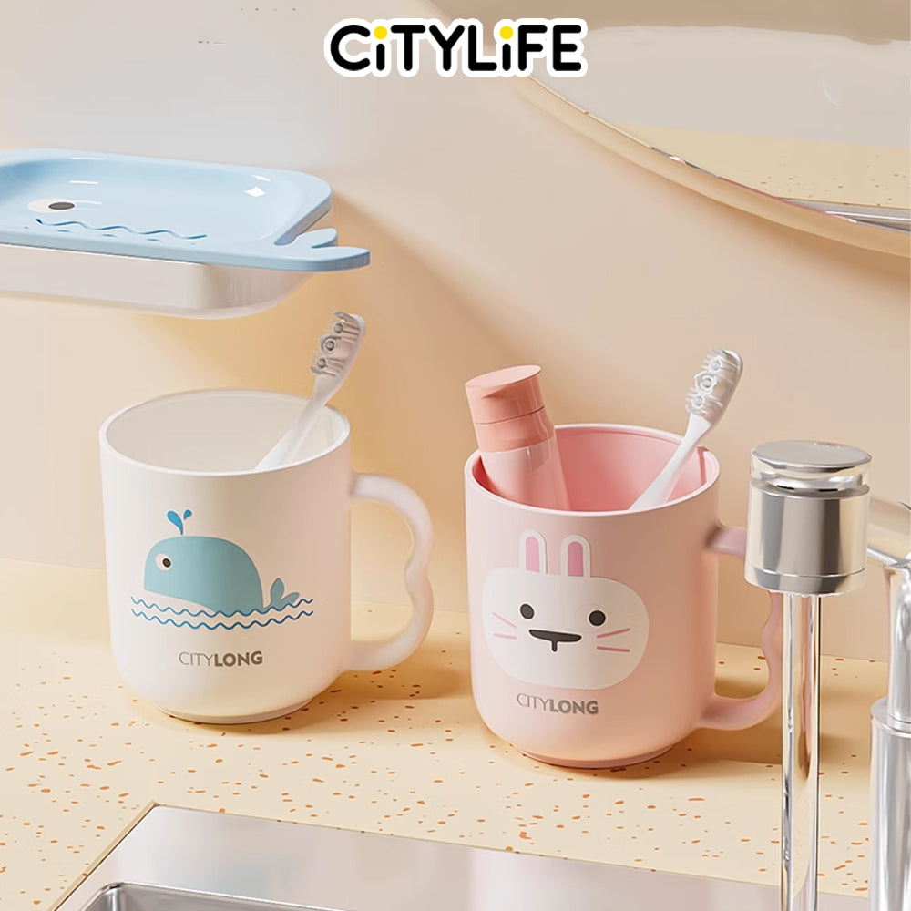 Citylife 260ML Multifunction Food Grade Rinse Cups Home Drinkware Bathroom Accessories Water Mug Plastic Mouthwash Cup KB-7326