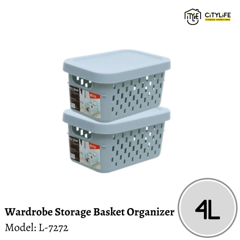 (Bundle of 2) Citylife 4L Desk Wardrobe Brick Modular Storage Basket Organizer L-7272