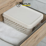 (Bundle of 2) Citylife 11L Desk Wardrobe Brick Modular Storage Basket Organizer L-7273