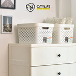 (Bundle of 2) Citylife 17L Desk Wardrobe Brick Modular Storage Basket Organizer L-7274
