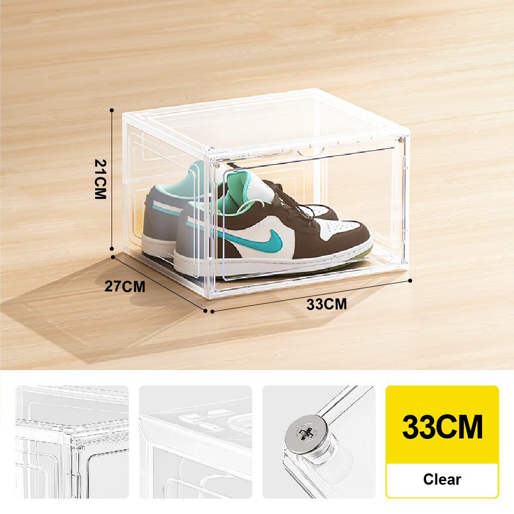 Citylife Big Capacity Clear Shoe Box Storage Stackable Magnetic Display Box Transparent Shoe Shelf Organizer