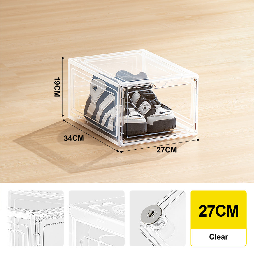 Citylife Big Capacity Clear Shoe Box Storage Stackable Magnetic Display Box Transparent Shoe Shelf Organizer